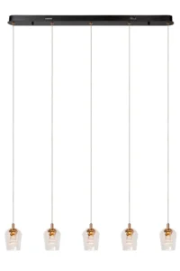 Lucide BERLIANE - zu00e1vesnu00e9 svetlo - LED tlmenu00e9. - 5x4W 2700K - s vymeniteu013enu00fdm LED modulom - Transparant | Essential