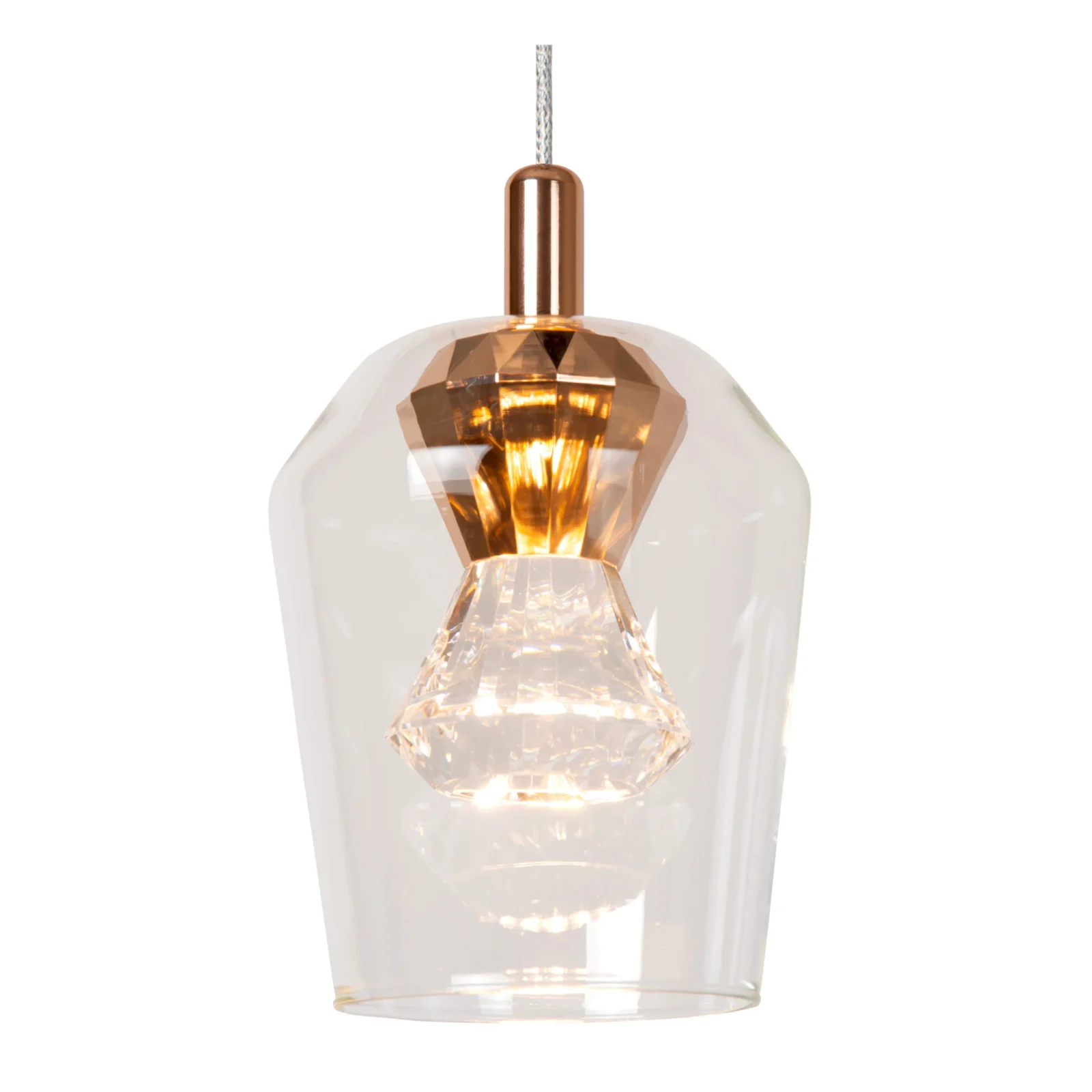 Lucide BERLIANE - Zu00e1vesnu00e9 svetlo - u00d8 34 cm - LED tlmenu00e9 - 5x4W 2700K - S vymeniteu013enu00fdm LED modulom - Transparant | Essential