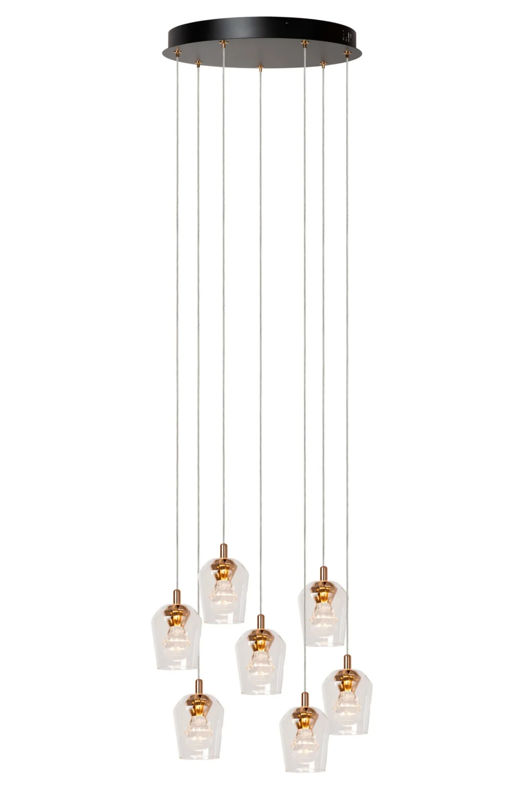 Lucide BERLIANE - zu00e1vesnu00e9 svetlo - u00d8 39 cm - LED tlmenu00e9 - 7x4W 2700K - s vymeniteu013enu00fdm LED modulom - Transparant | Essential