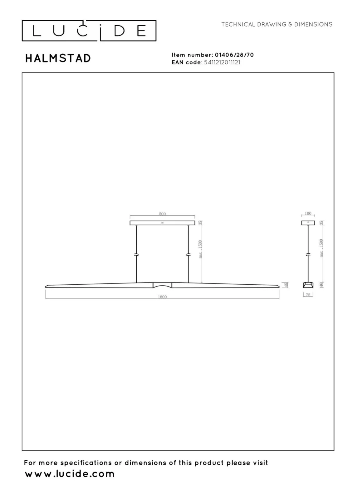 Lucide HALMSTAD - Zu00e1vesnu00e9 svetlo - LED Dim. - CCT - 1x28W 2200K/4000K - Vzhu013ead tmavu00e9ho dreva - Vibes