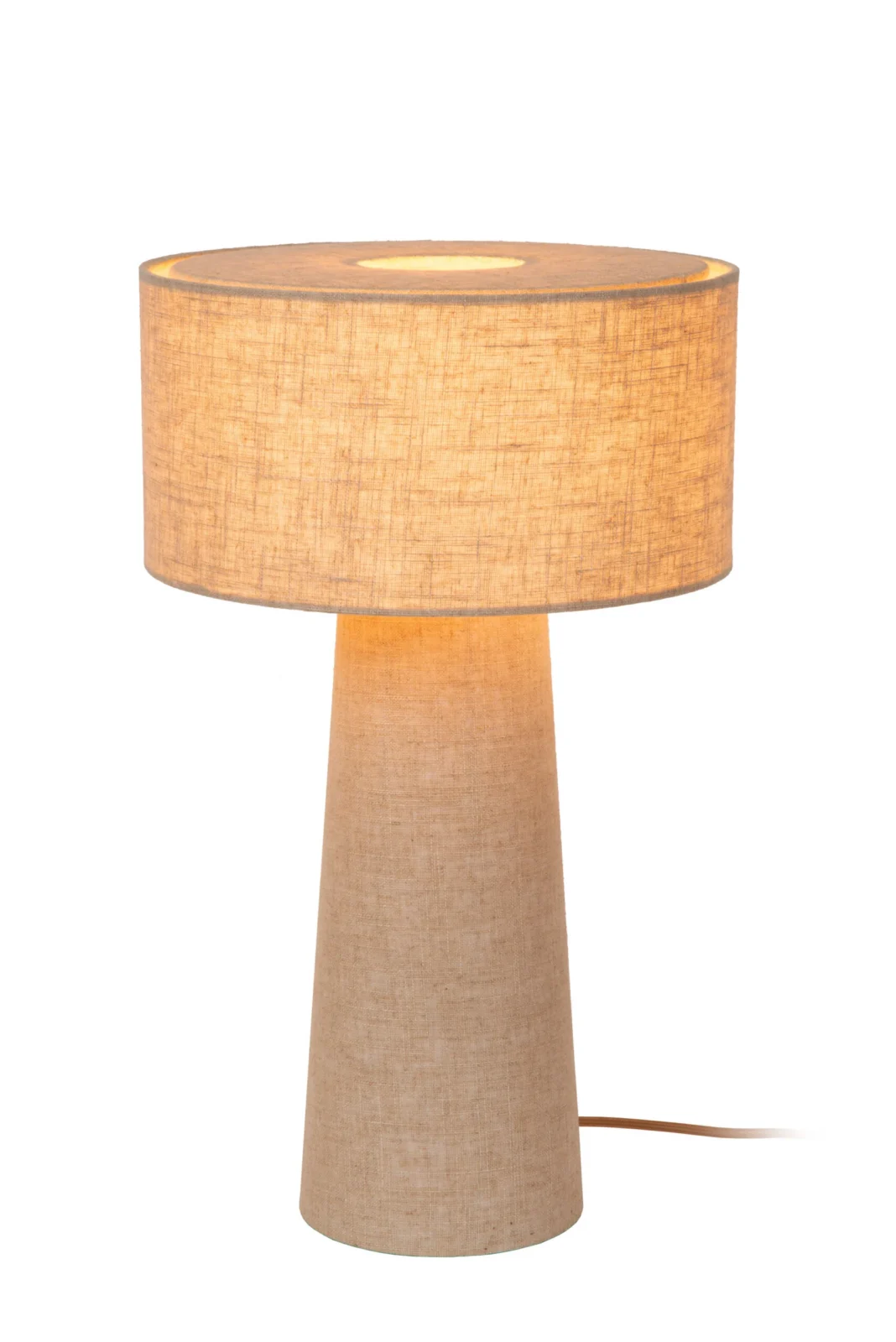 Lucide LEEROY - Stolnu00e1 lampa - u00d8 30 cm - 1xE27 - Taupe
