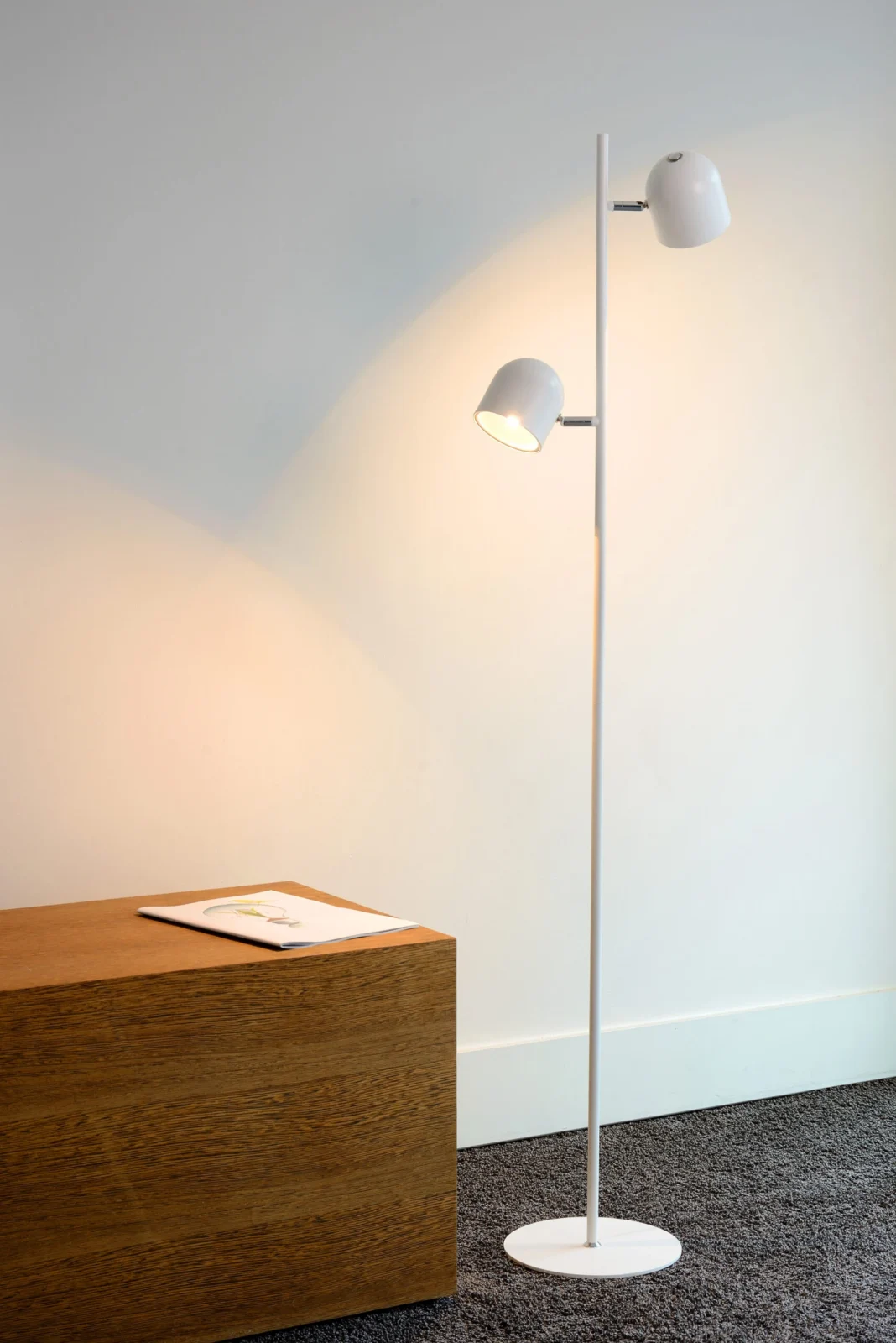 Lucide SKANSKA - Stojacia lampa - LED 3 StepDim - 2x5W 3000K - biela