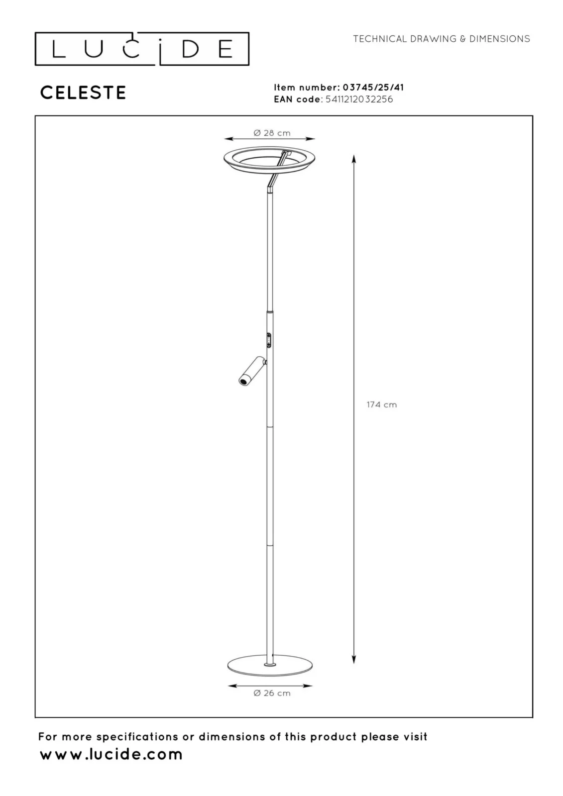 Lucide CELESTE - Stojacia lampa - u00d8 28 cm - LED tlmenu00e1 - 2700K - Taupe | Essential