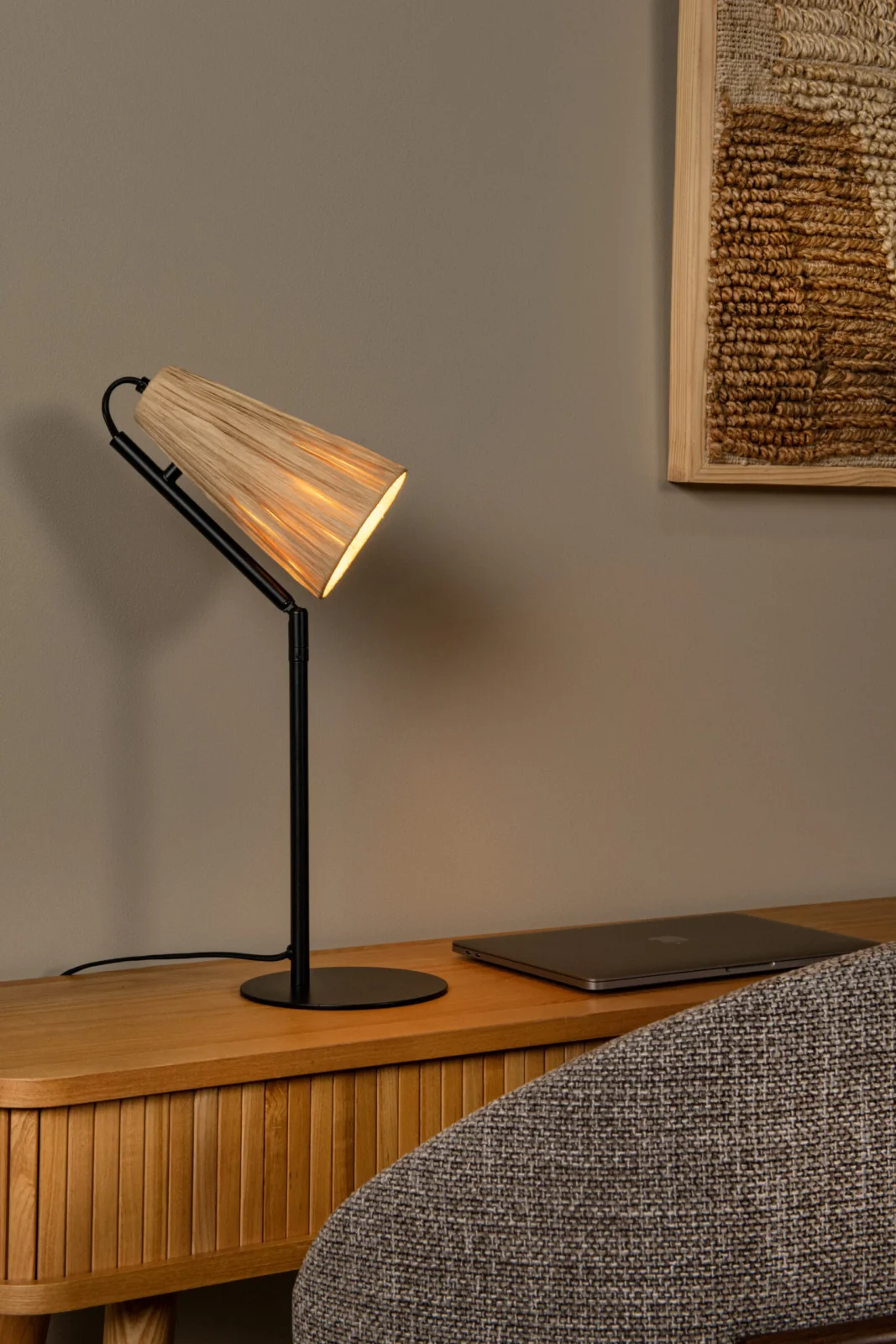 Lucide BENSEN - Stolnu00e1 lampa - 1xE14 - Prirodzenu00e1