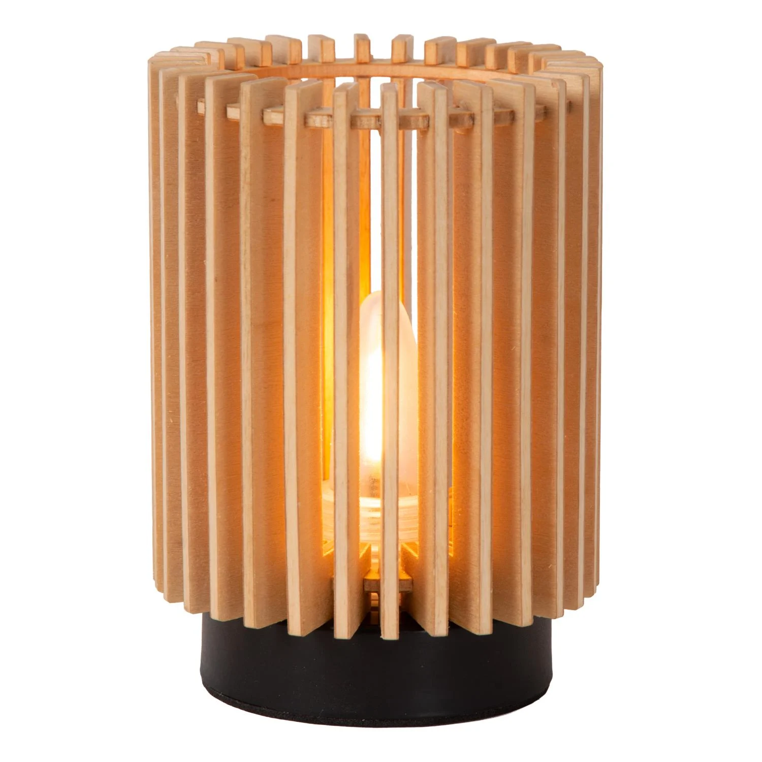 Lucide KIM - Nabu00edjateu013enu00e1 stolnu00e1 lampa - Batu00e9riovu00fd modul - u00d8 8 cm- LED 3 StepDim - Vzhu013ead svetlu00e9ho dreva - Sada 3 - Essential