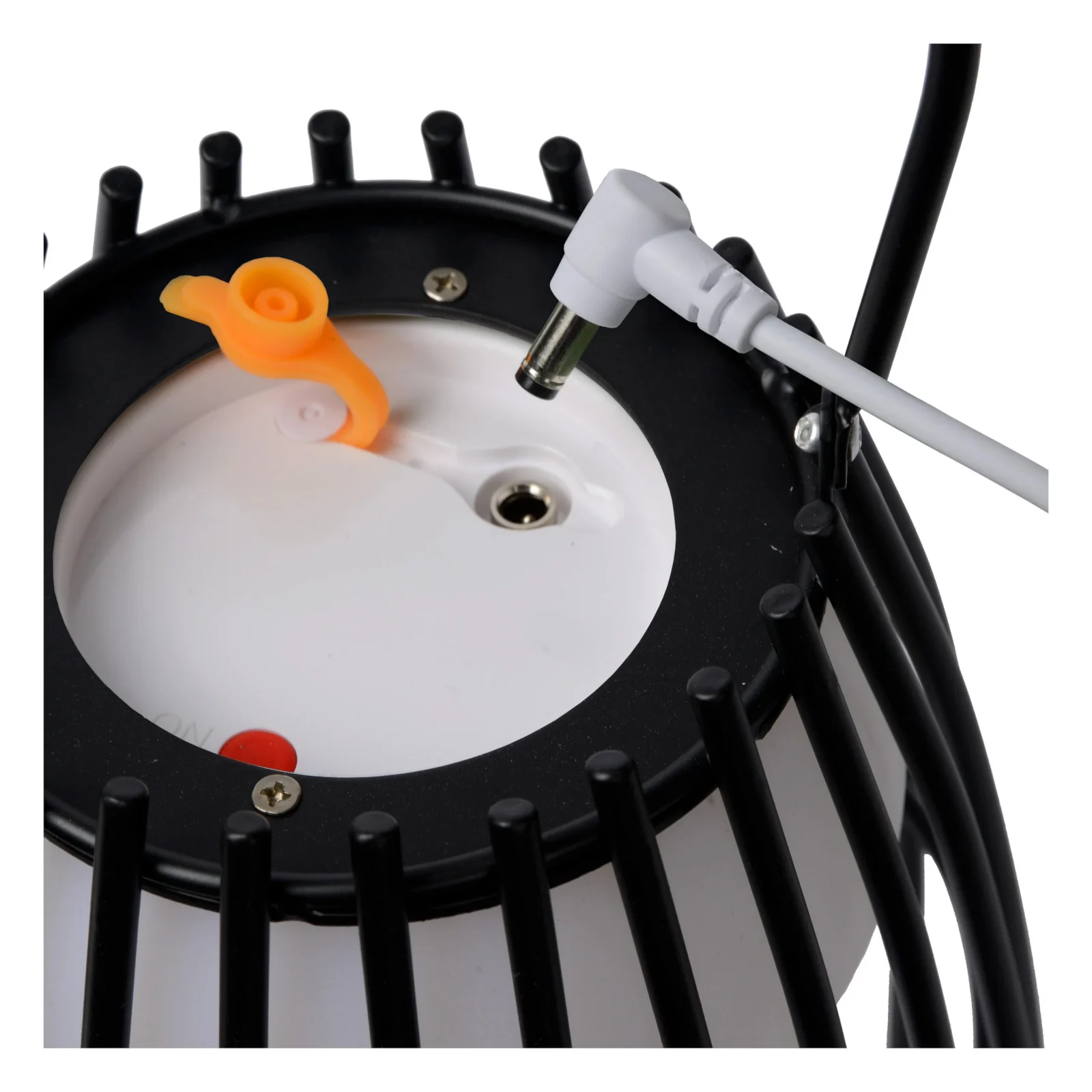 Lucide FJARA - Nabu00edjateu013enu00e1 stolnu00e1 lampa do interiu00e9ru/exteriu00e9ru - Batu00e9riovu00fd balu00edk - u00d8 17,5 cm - LED Stmievanie po teplo - 1x0,3W 3000K - IP44 - u010cierna