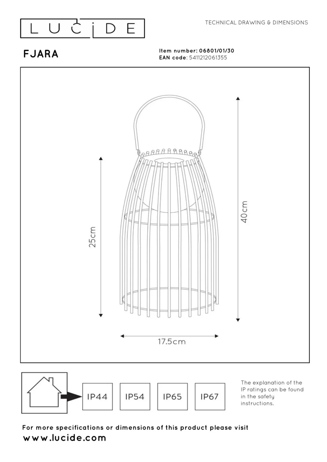 Lucide FJARA - Nabu00edjateu013enu00e1 stolnu00e1 lampa do interiu00e9ru/exteriu00e9ru - Batu00e9riovu00fd balu00edk - u00d8 17,5 cm - LED Stmievanie po teplo - 1x0,3W 3000K - IP44 - u010cierna