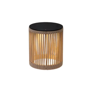 Lucide PINGI - Nabu00edjateu013enu00e1 stojacia lampa do interiu00e9ru/exteriu00e9ru - batu00e9riovu00fd balu00edk - 33,5 cm - LED 3 StepDim - 1x3W 3000K - IP44 - Taupe