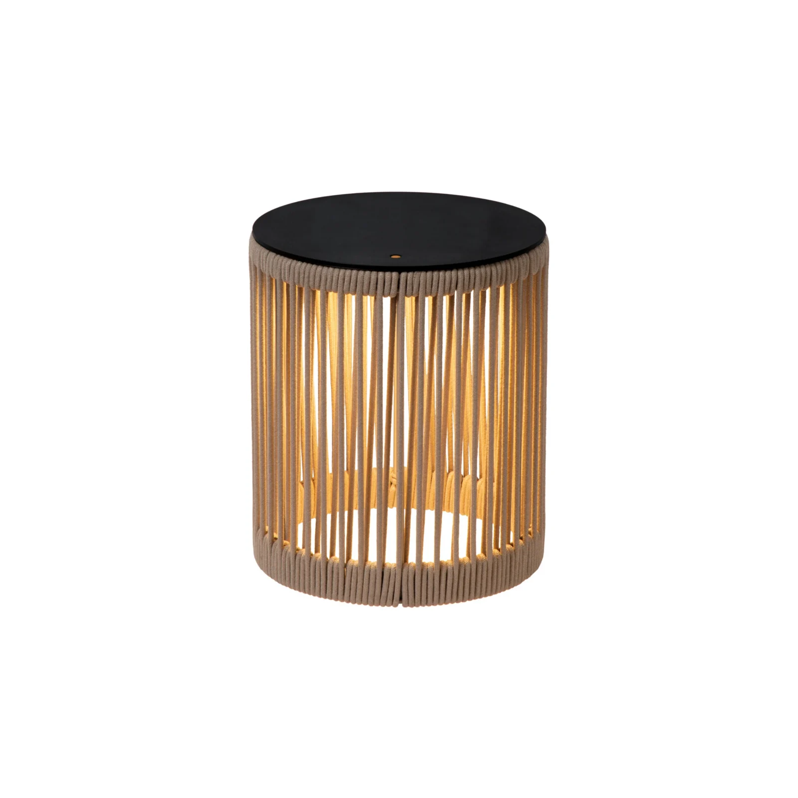 Lucide PINGI - Nabu00edjateu013enu00e1 stojacia lampa do interiu00e9ru/exteriu00e9ru - batu00e9riovu00fd balu00edk - 33,5 cm - LED 3 StepDim - 1x3W 3000K - IP44 - Taupe