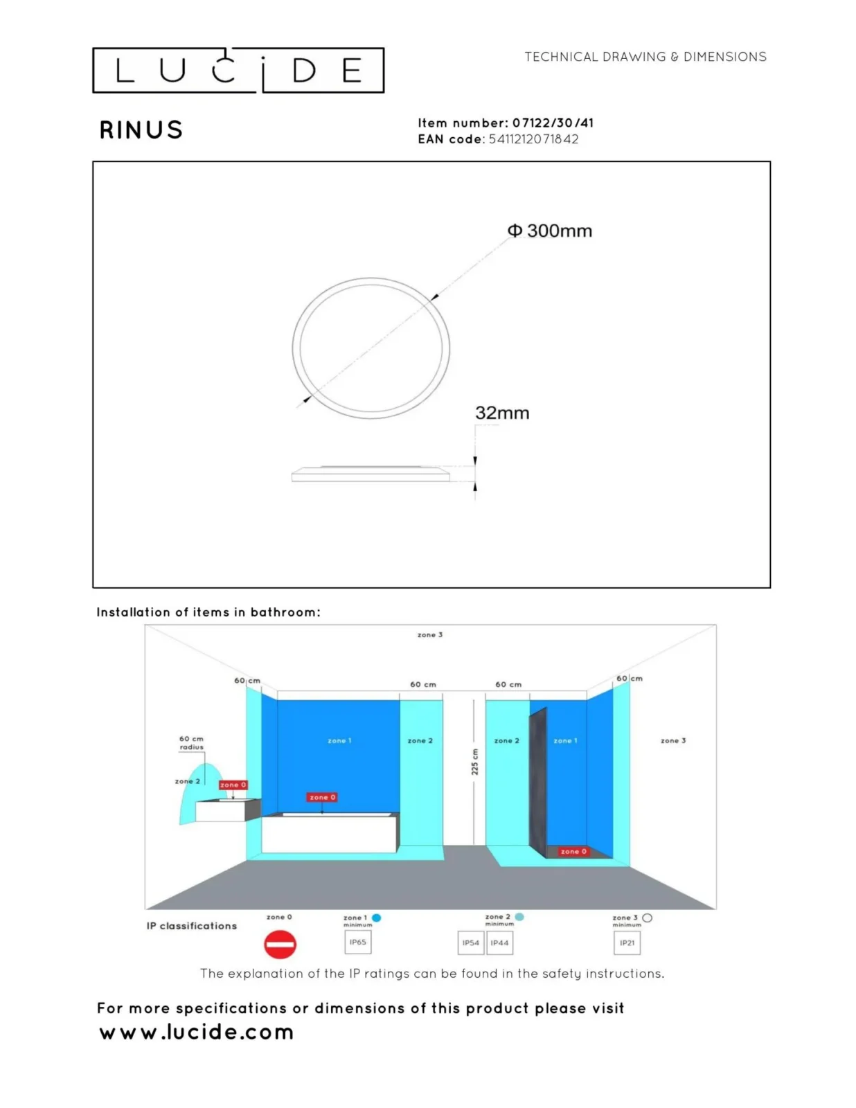 Lucide RINUS - Zapustenu00e9 stropnu00e9 svetlo Ku00fapeu013eu0148a - u00d8 30 cm - LED - CCT - 1x18W 2200K/3000K - IP44 - Opu00e1l - Essential