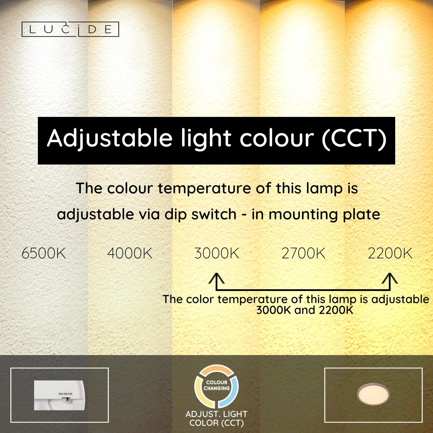 Lucide RINUS - Zapustenu00e9 stropnu00e9 svetlo Ku00fapeu013eu0148a - u00d8 30 cm - LED - CCT - 1x18W 2200K/3000K - IP44 - Opu00e1l - Essential