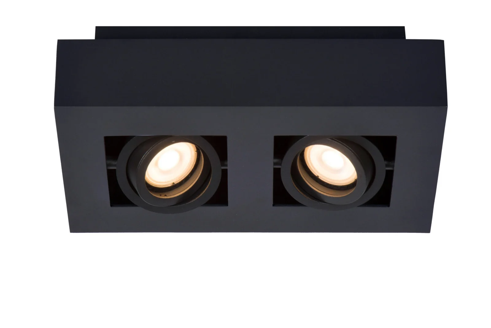 Lucide XIRAX - Stropnu00e9 reflektory - LED Slabu00e9 na teplu00e9 - GU10 - 2x5W 2200K/3000K - u010dierna