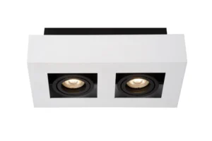 Lucide XIRAX - Stropnu00e9 reflektory - LED Tlmenu00e9 po teplu00e9 - GU10 - 2x5W 2200K/3000K - biela