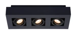 Lucide XIRAX - Stropnu00e9 reflektory - LED Slabu00e9 na teplu00e9 - GU10 - 3x5W 2200K/3000K - u010dierna