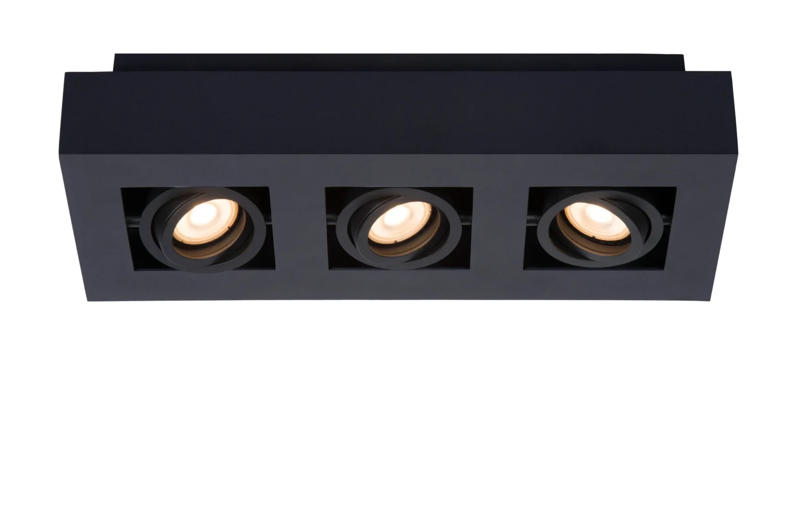 Lucide XIRAX - Stropnu00e9 reflektory - LED Slabu00e9 na teplu00e9 - GU10 - 3x5W 2200K/3000K - u010dierna
