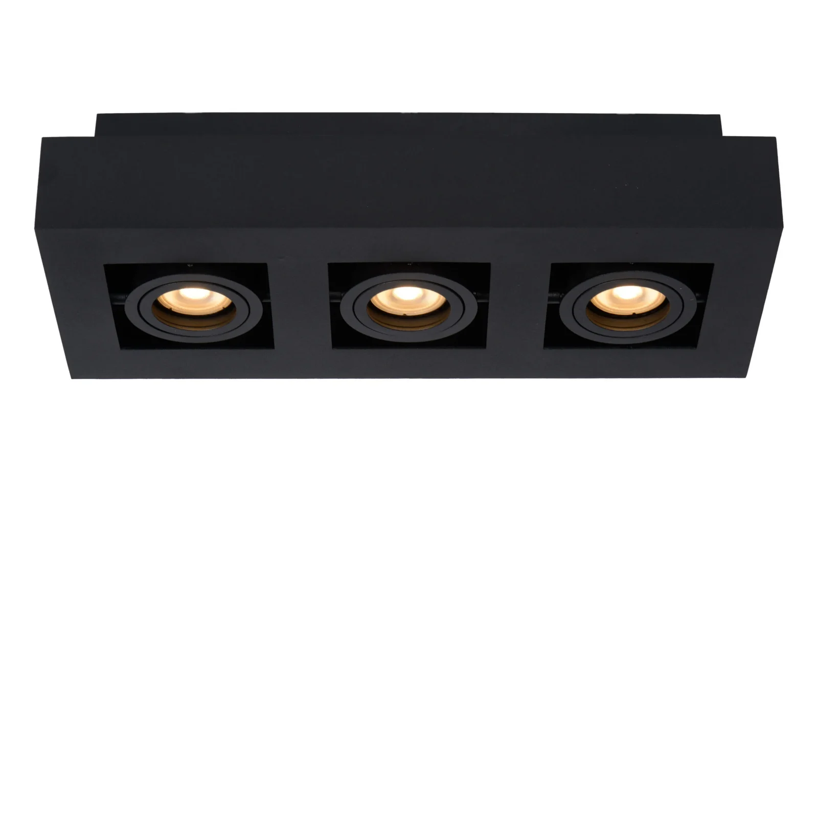 Lucide XIRAX - Stropnu00e9 reflektory - LED Slabu00e9 na teplu00e9 - GU10 - 3x5W 2200K/3000K - u010dierna