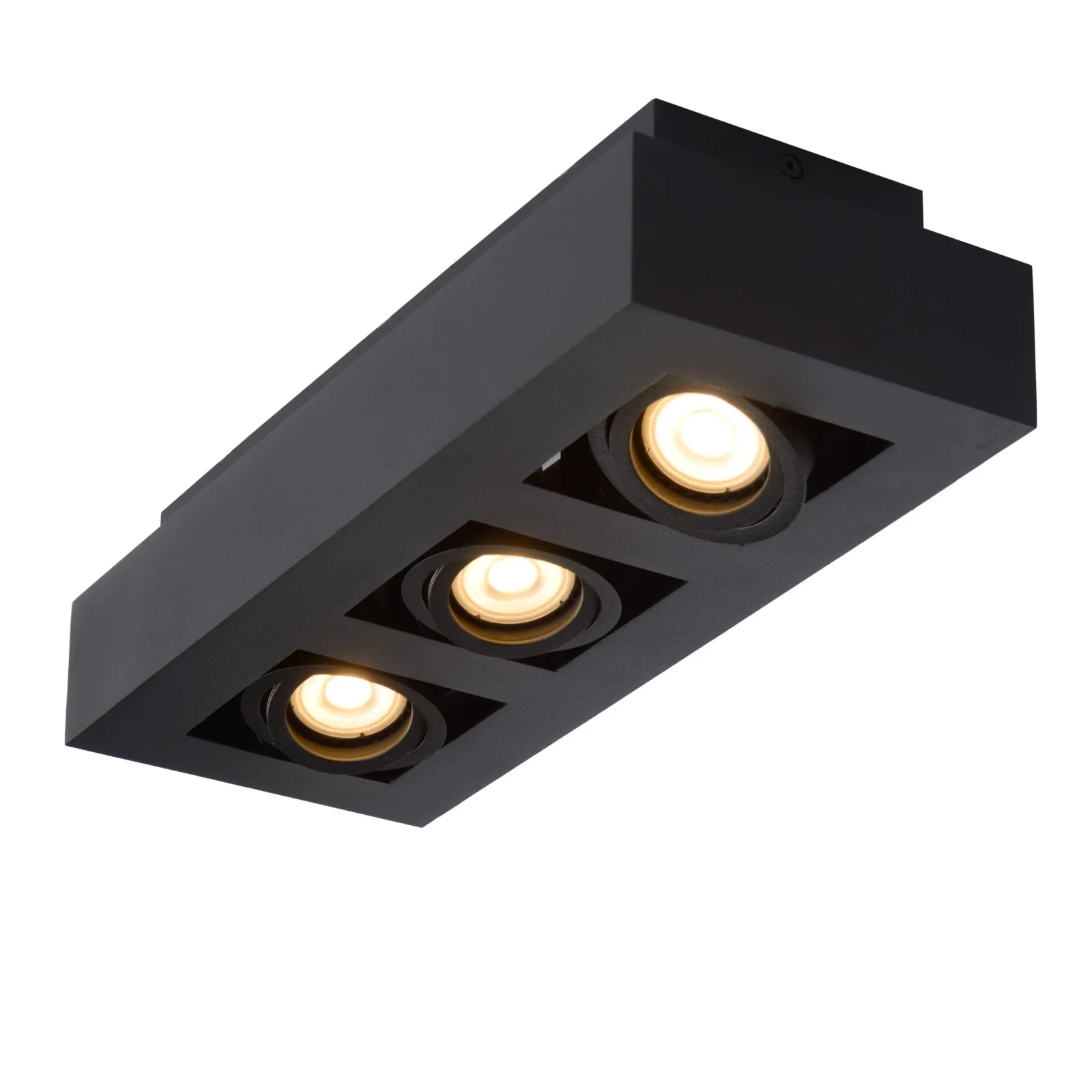 Lucide XIRAX - Stropnu00e9 reflektory - LED Slabu00e9 na teplu00e9 - GU10 - 3x5W 2200K/3000K - u010dierna