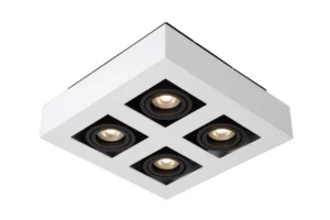 Lucide XIRAX - Stropnu00e9 reflektory - LED Slabu00e9 po teplu00e9 - GU10 - 4x5W 2200K/3000K - biela