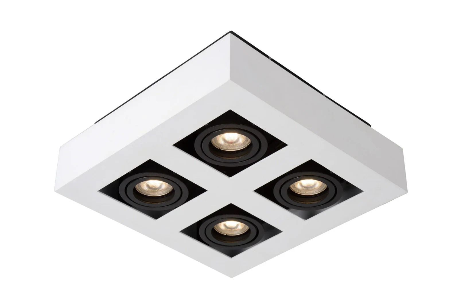 Lucide XIRAX - Stropnu00e9 reflektory - LED Slabu00e9 po teplu00e9 - GU10 - 4x5W 2200K/3000K - biela