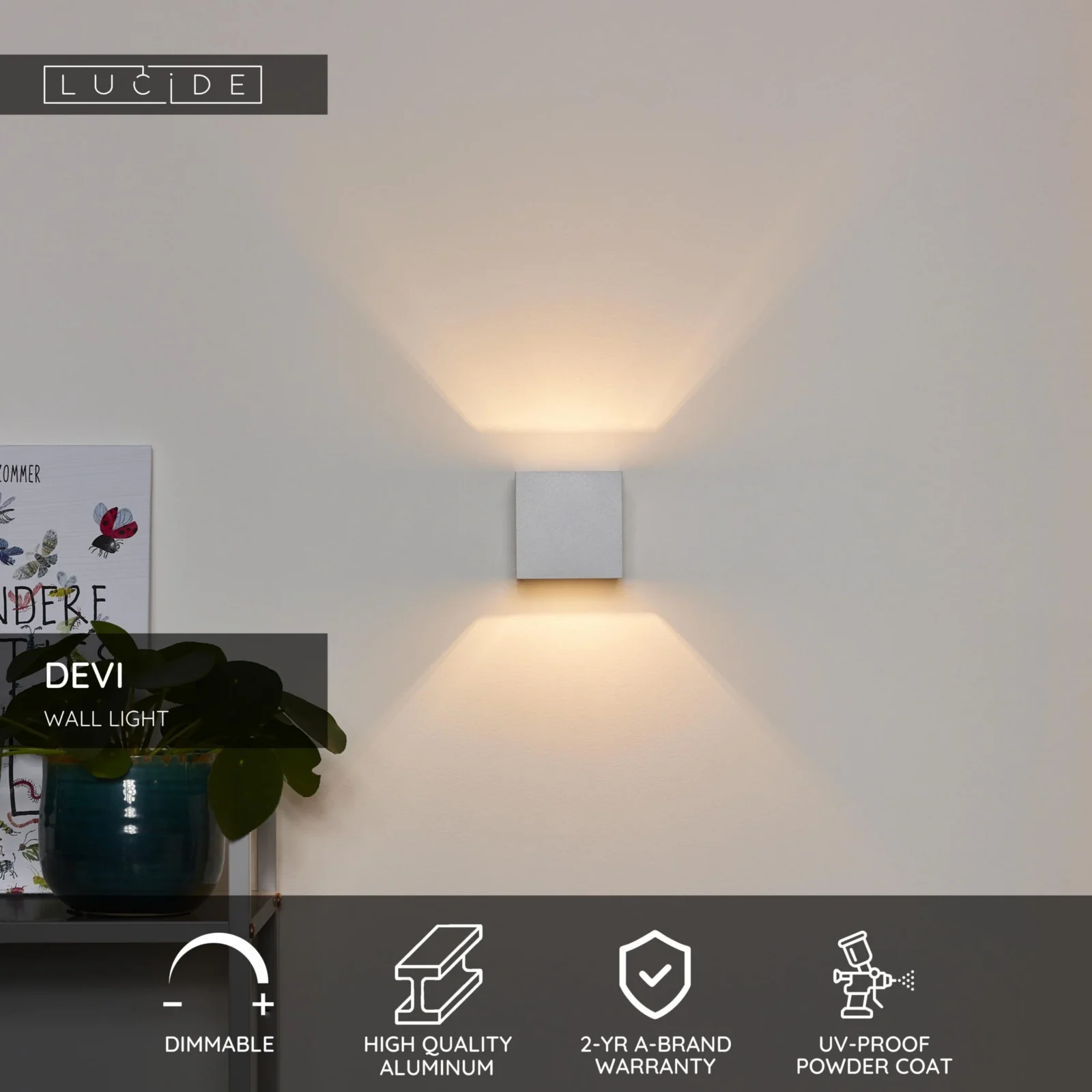 Lucide DEVI - Nu00e1stennu00e9 svetlo - 1xG9 - Biele