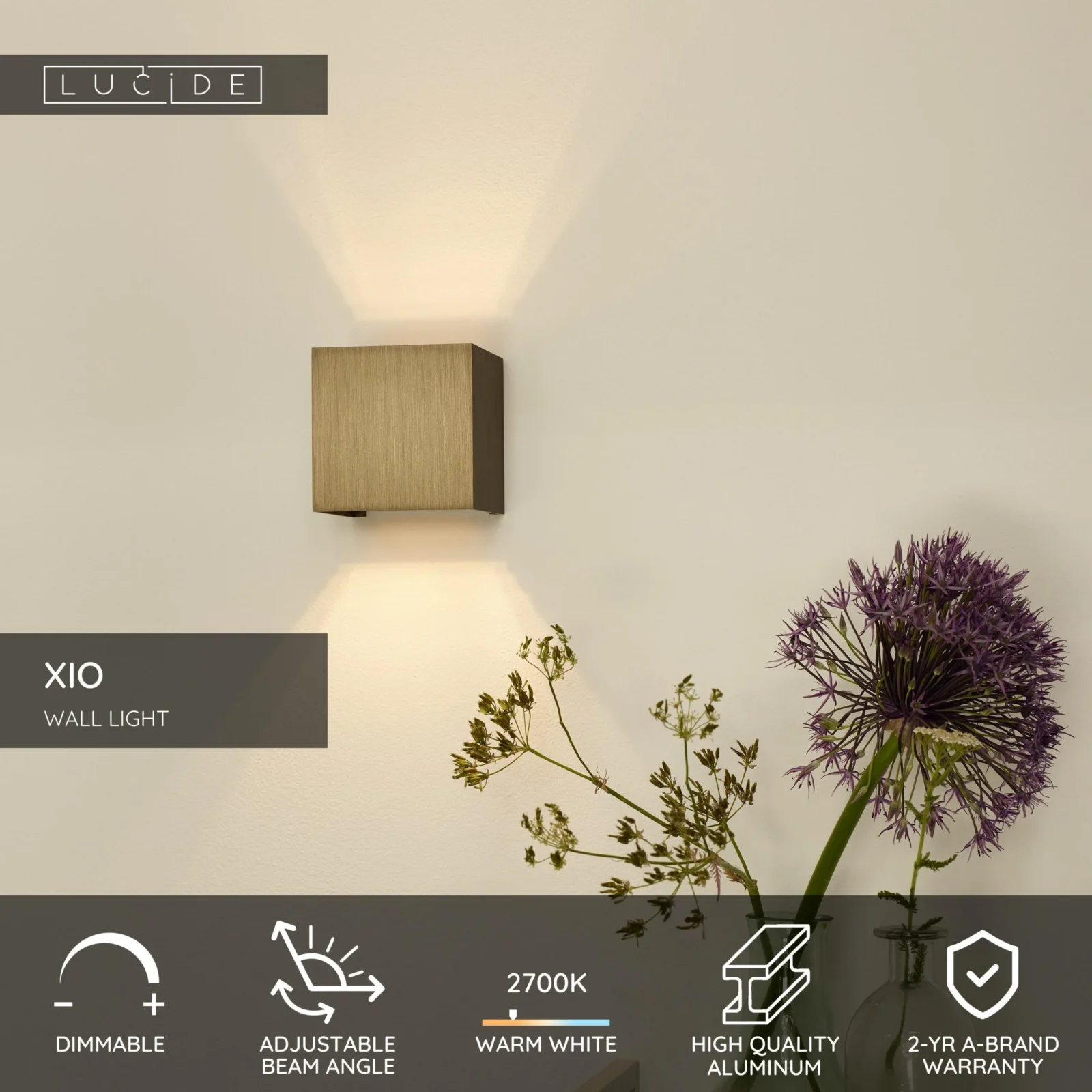 Lucide XIO - Nu00e1stennu00e9 svetlo - LED tlmenu00e9. - G9 - 1x4W 2700K - nastaviteu013enu00fd uhol lu00fau010da - Rust Brown