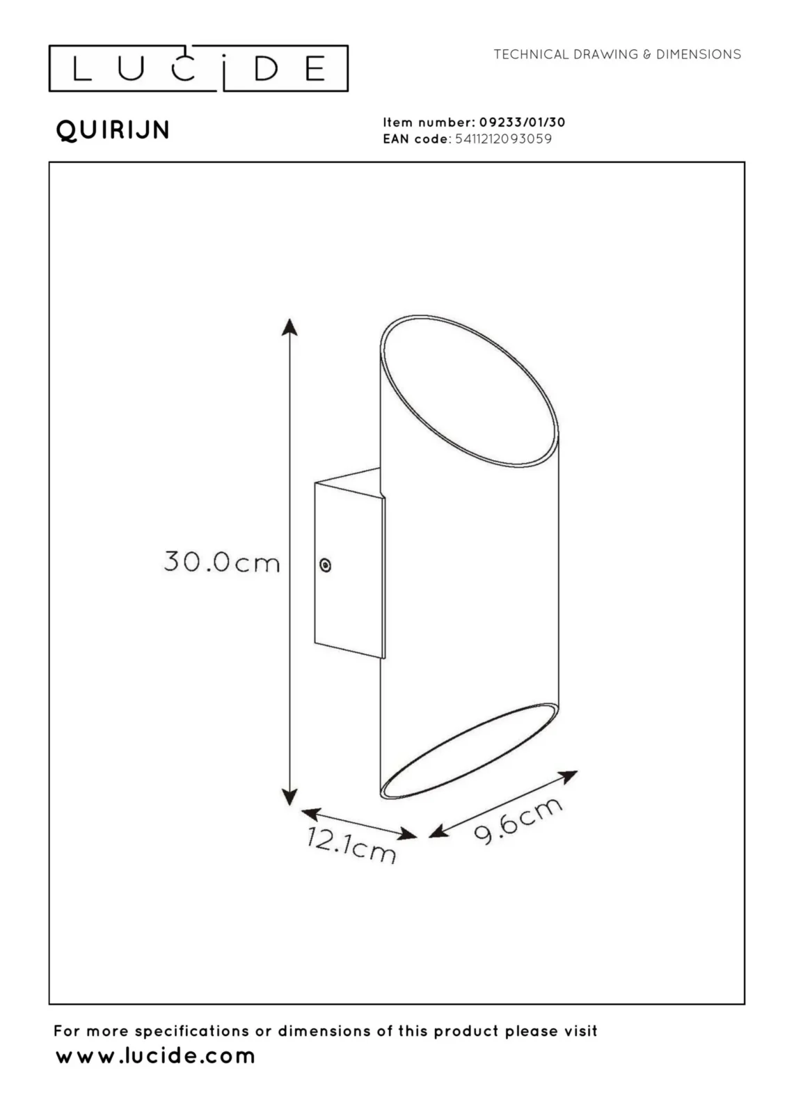 Lucide QUIRIJN - nu00e1stennu00e9 svetlo - u00d8 10 cm - 1xG9 - u010dierne