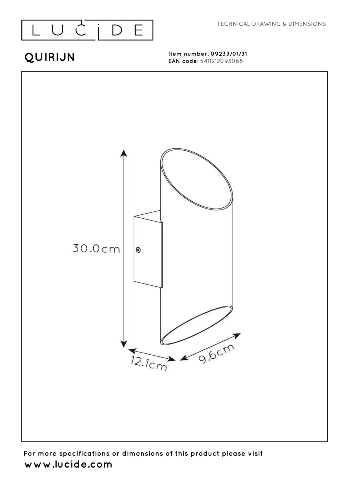 Lucide QUIRIJN - nu00e1stennu00e9 svetlo - u00d8 10 cm - 1xG9 - biela