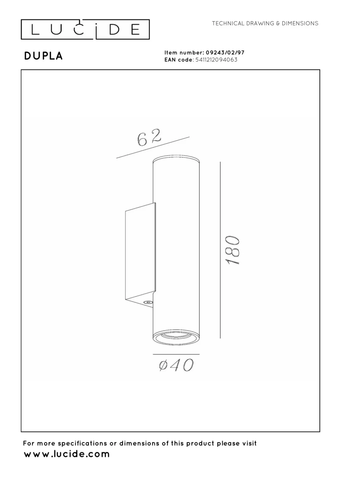 Lucide DUPLA - Nu00e1stennu00e9 reflektor / Nu00e1stennu00e9 svetlo - 2xGU10 (MR11) - Ku00e1va
