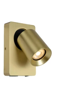 Lucide NIGEL - Lampa pri posteli / nu00e1stennu00e9 svetlo - LED tlmenu00e9 po teplu00e9 - GU10 - 1x5W 2200K/3000K - s USB nabu00edjacu00edm bodom - Matt Gold / Brass