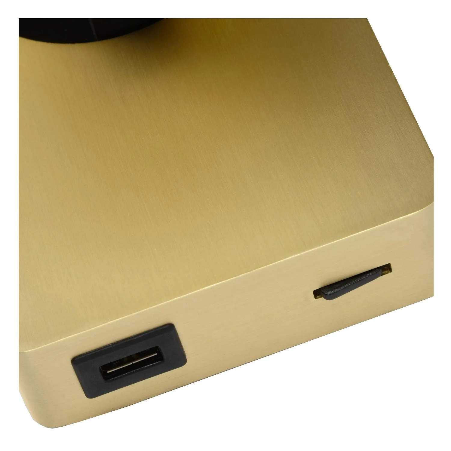 Lucide NIGEL - Lampa pri posteli / nu00e1stennu00e9 svetlo - LED tlmenu00e9 po teplu00e9 - GU10 - 1x5W 2200K/3000K - s USB nabu00edjacu00edm bodom - Matt Gold / Brass