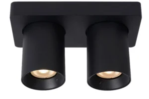 Lucide NIGEL - Stropnu00e9 reflektory - LED Stmievanu00e9 po teplu00e9 - GU10 - 2x5W 2200K/3000K - u010dierne