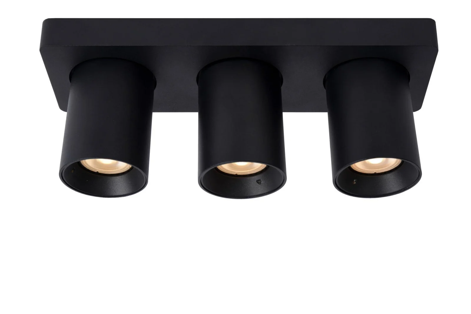 Lucide NIGEL - Stropnu00e9 reflektory - LED tlmenu00e9 po teplu00e9 - GU10 - 3x5W 2200K/3000K - u010dierna