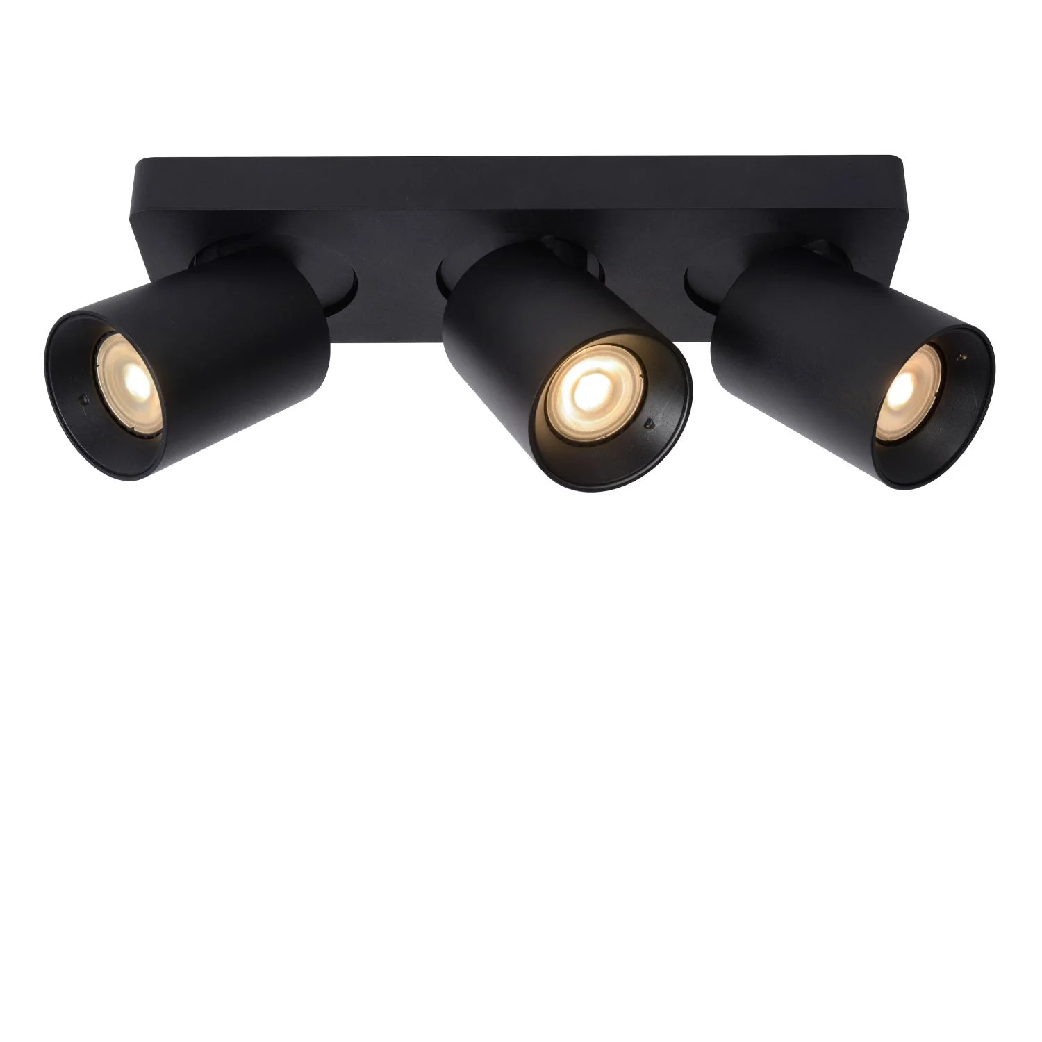 Lucide NIGEL - Stropnu00e9 reflektory - LED tlmenu00e9 po teplu00e9 - GU10 - 3x5W 2200K/3000K - u010dierna