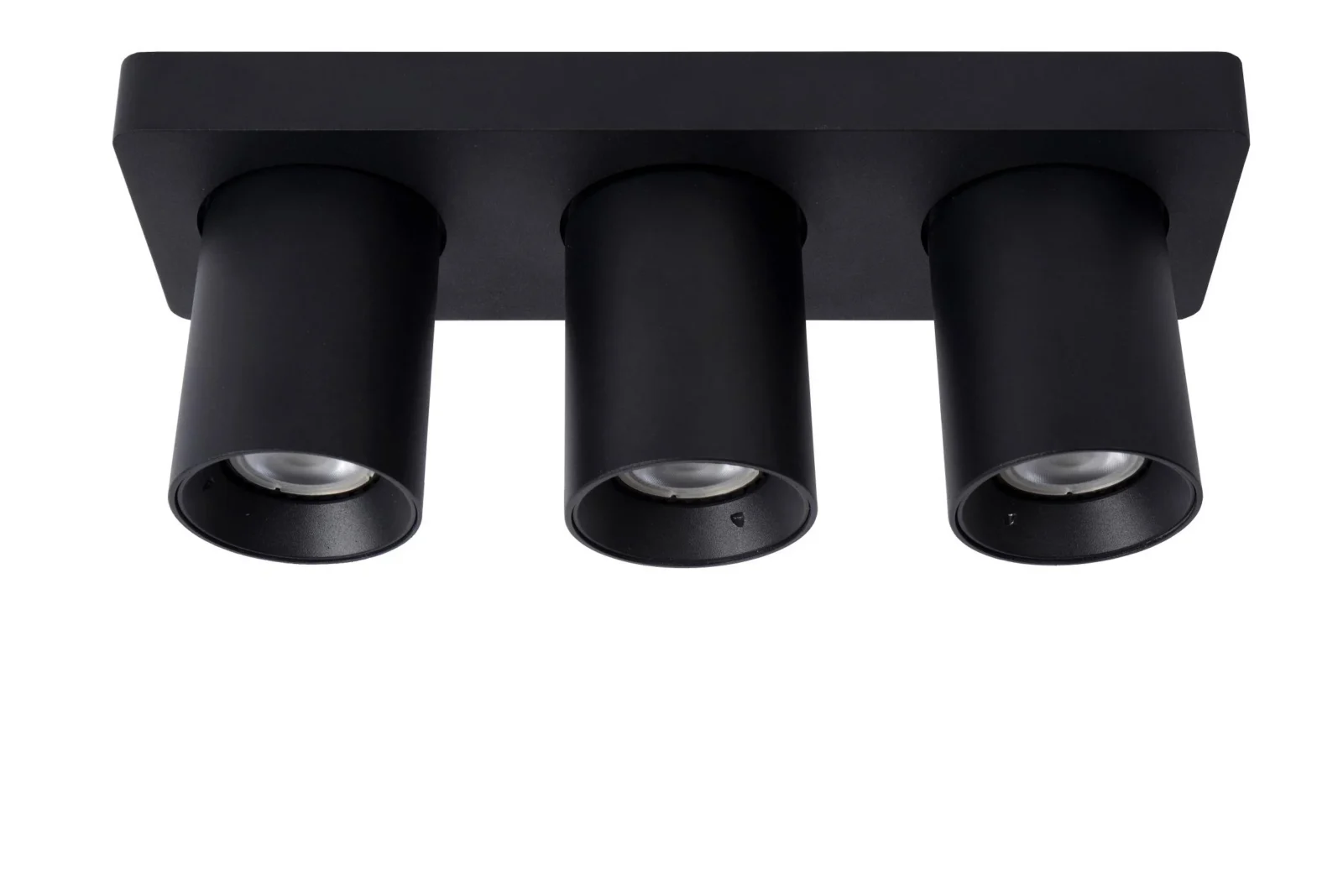 Lucide NIGEL - Stropnu00e9 reflektory - LED tlmenu00e9 po teplu00e9 - GU10 - 3x5W 2200K/3000K - u010dierna