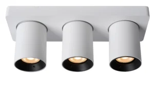 Lucide NIGEL - Stropnu00e9 reflektory - LED tlmenu00e9 po teplu00e9 - GU10 - 3x5W 2200K/3000K - biela