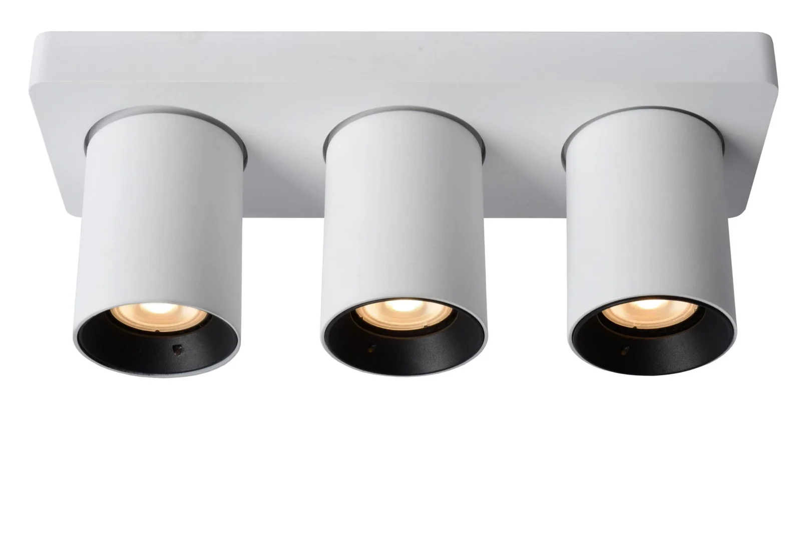 Lucide NIGEL - Stropnu00e9 reflektory - LED tlmenu00e9 po teplu00e9 - GU10 - 3x5W 2200K/3000K - biela