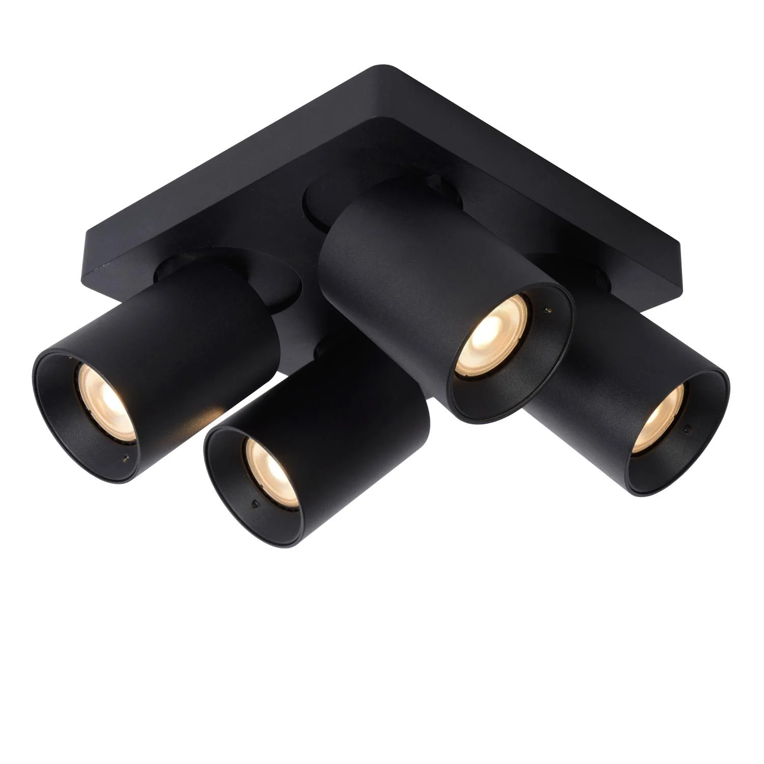 Lucide NIGEL - Stropnu00e9 reflektory - LED Slabu00e9 na teplu00e9 - GU10 - 4x5W 2200K/3000K - u010dierna