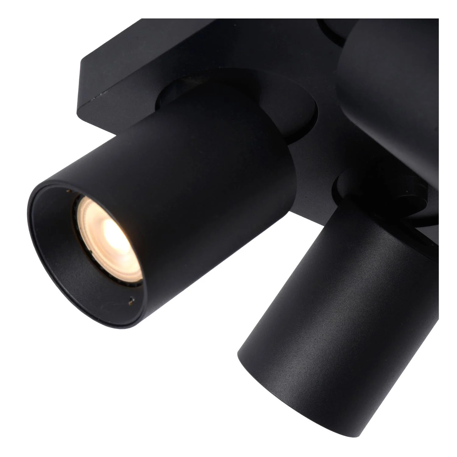 Lucide NIGEL - Stropnu00e9 reflektory - LED Slabu00e9 na teplu00e9 - GU10 - 4x5W 2200K/3000K - u010dierna