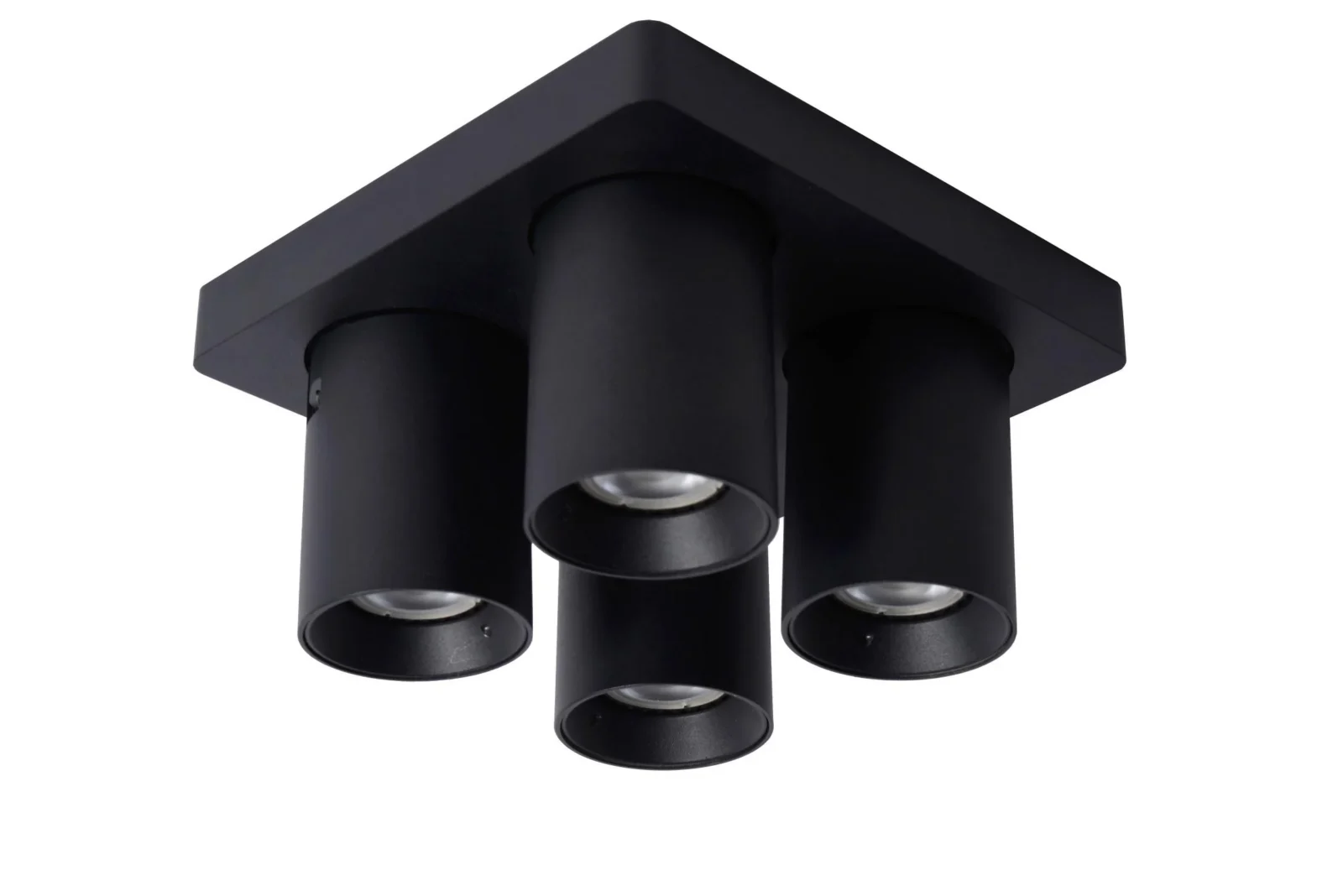 Lucide NIGEL - Stropnu00e9 reflektory - LED Slabu00e9 na teplu00e9 - GU10 - 4x5W 2200K/3000K - u010dierna