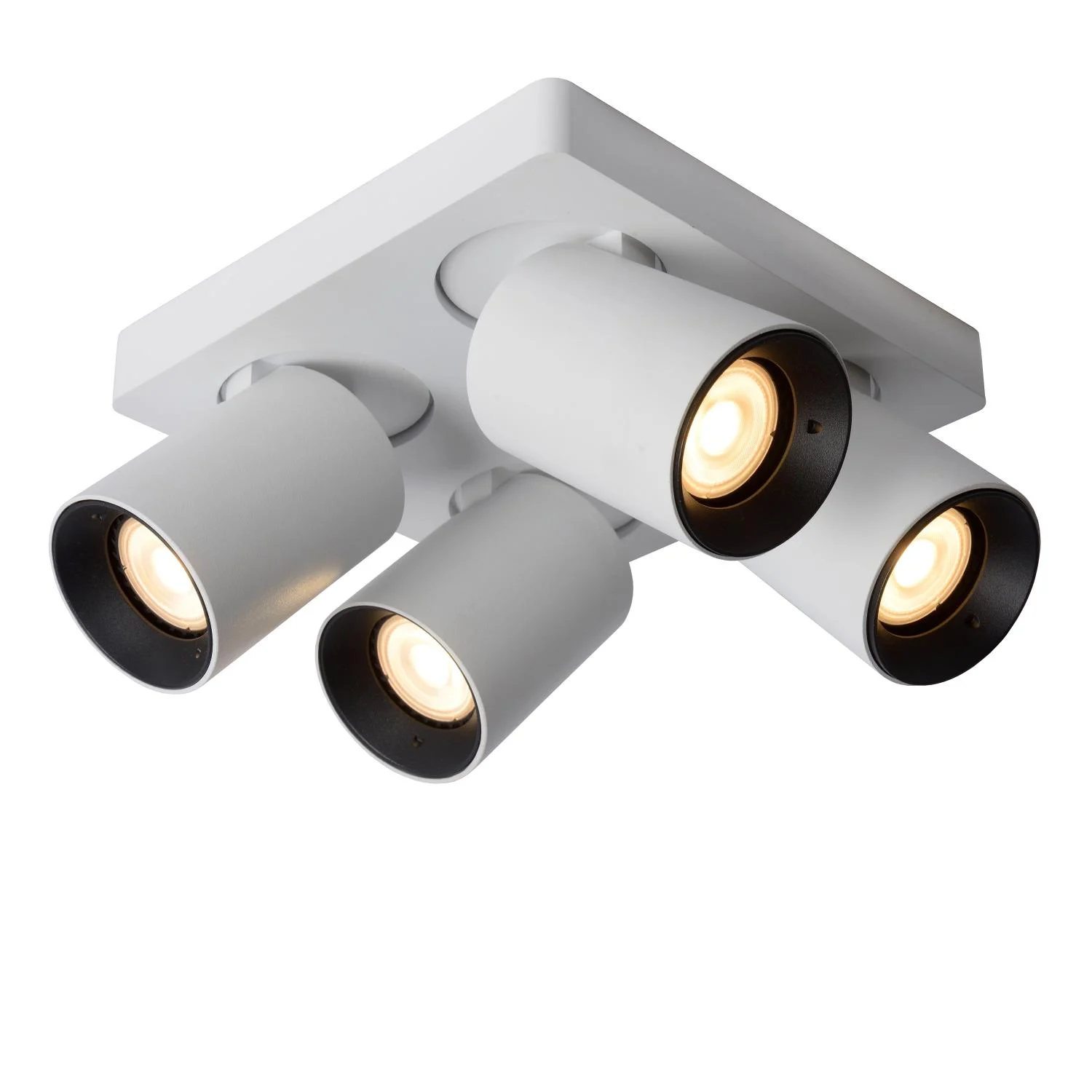 Lucide NIGEL - Stropnu00e9 reflektory - LED Slabu00e9 po teplu00e9 - GU10 - 4x5W 2200K/3000K - biela