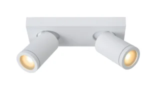 Lucide TAYLOR - Stropnu00e9 reflektory Ku00fapeu013eu0148a - LED tlmenu00e9 po teplu00e9 - GU10 - 2x5W 2200K/3000K - IP44 - biela