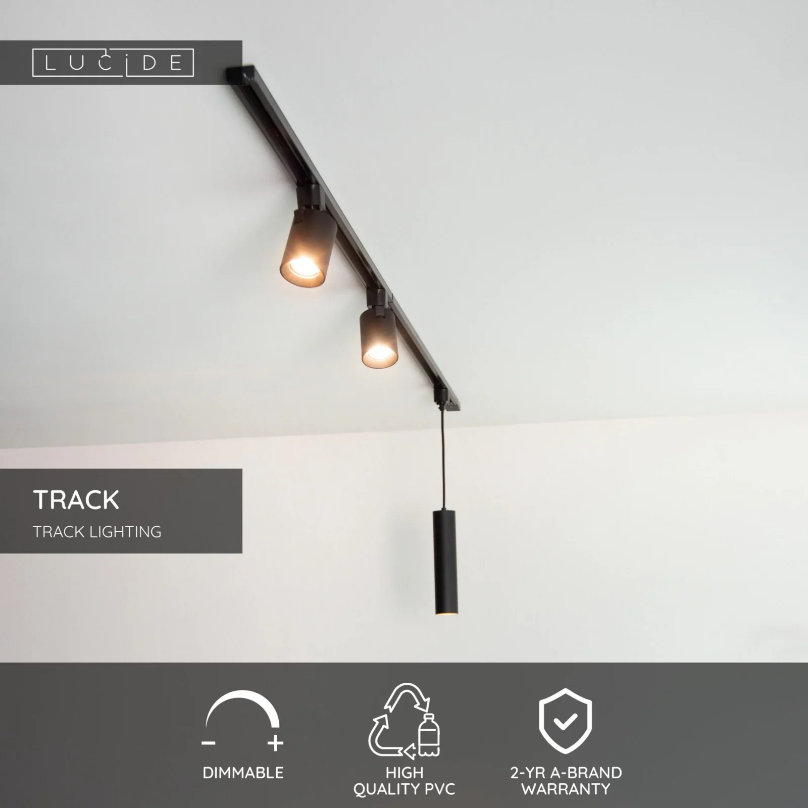 Lucide TRACK Track - 1-okruhovu00fd liu0161tovu00fd systu00e9m osvetlenia - 1 meter - u010dierny (rozu0161u00edrenie)