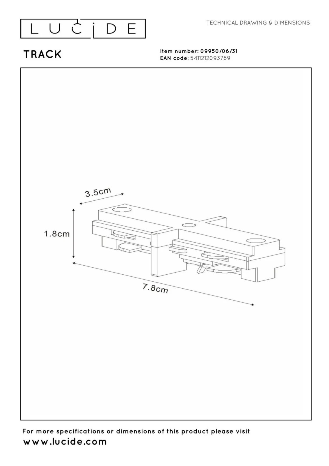 Lucide TRACK I-connector - 1-okruhovu00fd liu0161tovu00fd systu00e9m osvetlenia - biely (rozu0161u00edrenie)