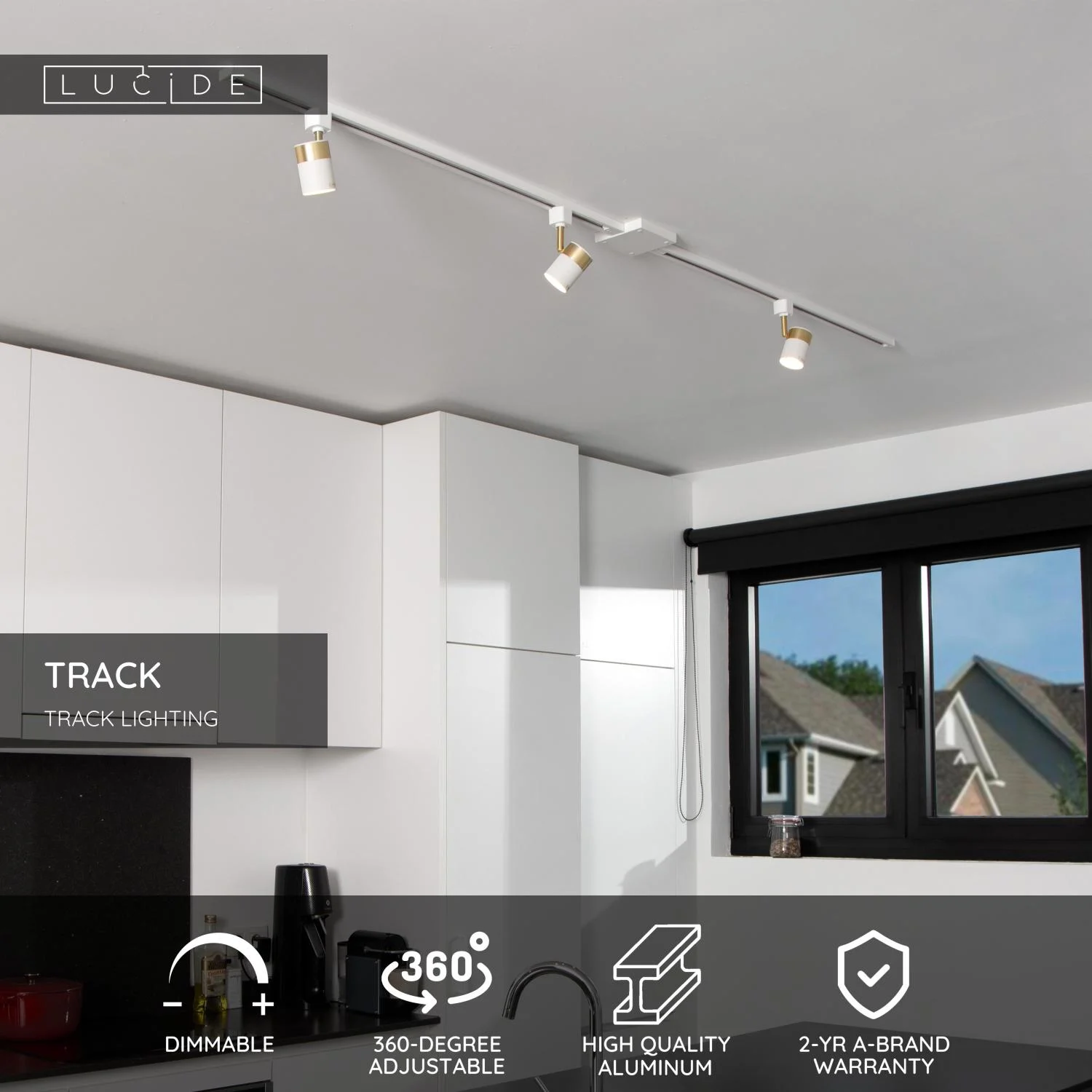 Lucide TRACK FLORIS Track spot - 1-kruhovu00fd osvetu013eovacu00ed systu00e9m Track - 1xGU10 - White (Extension)