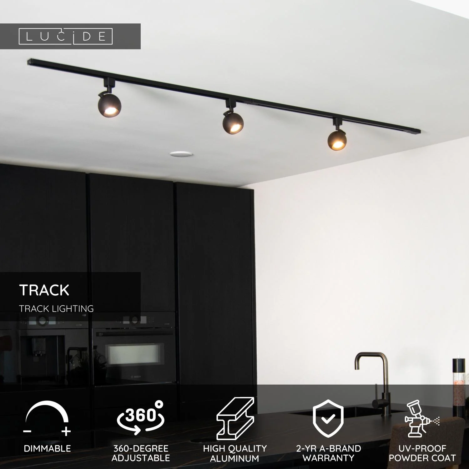Lucide TRACK FAVORI Track spot - 1-kruhovu00fd osvetu013eovacu00ed systu00e9m Track - 1xGU10 - Black (Extension)
