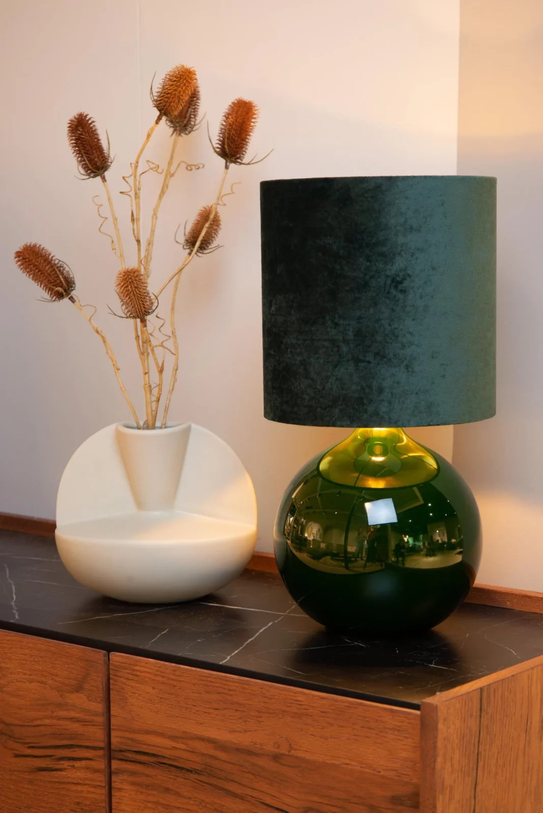 Lucide ESTERAD - Stolnu00e1 lampa - u00d8 24 cm - 1xE14 - Zelenu00e1
