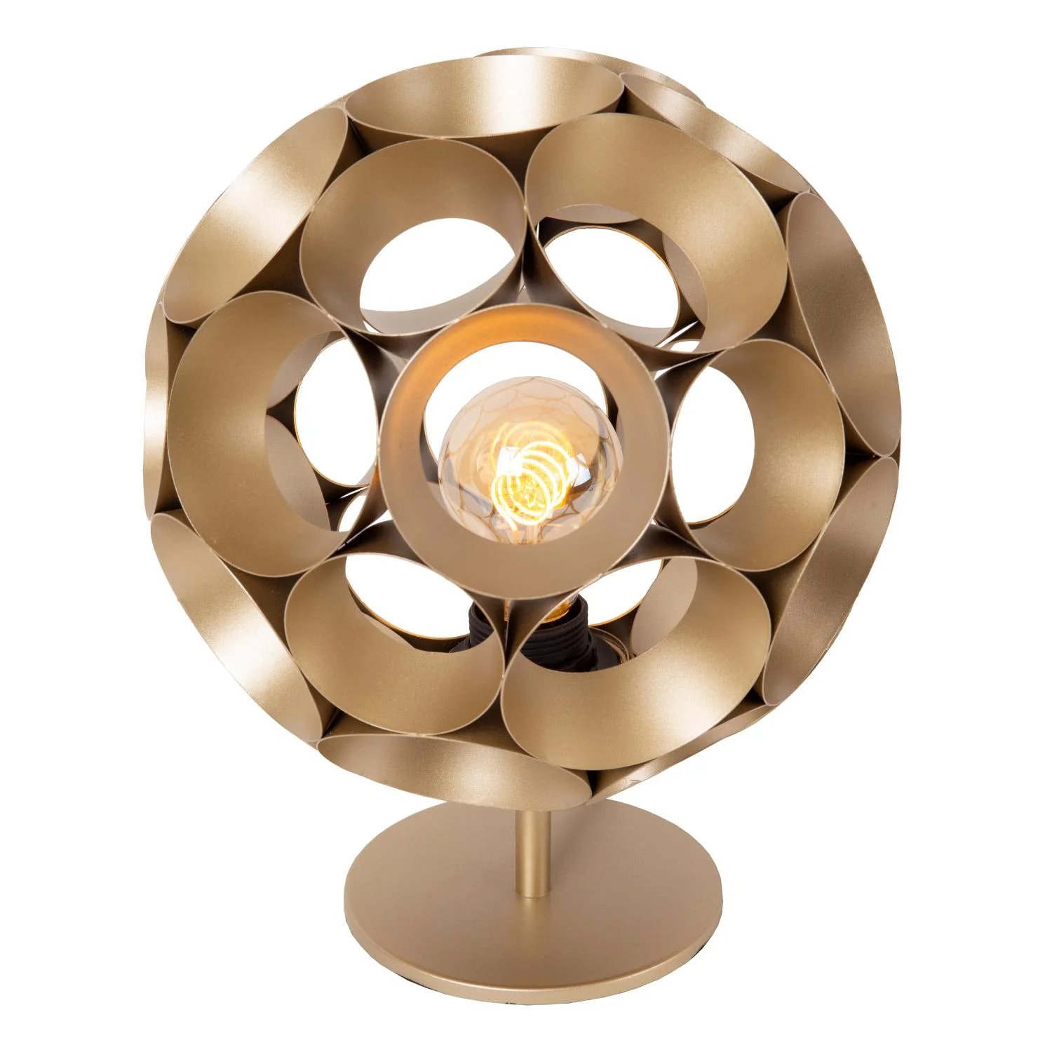 Lucide HANNELORE - Stolnu00e1 lampa - u00d8 25 cm - 1xE27 - Matt Gold / Brass