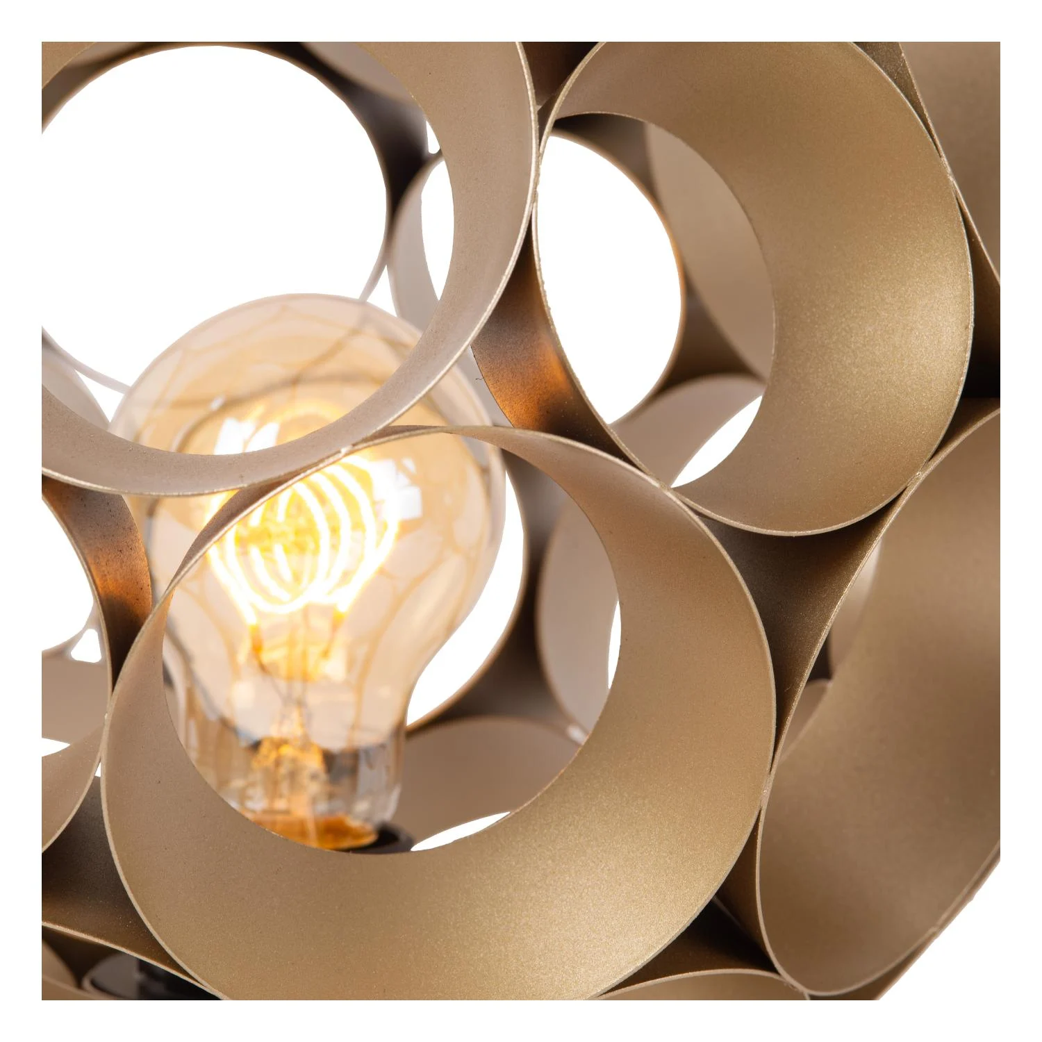 Lucide HANNELORE - Stolnu00e1 lampa - u00d8 25 cm - 1xE27 - Matt Gold / Brass