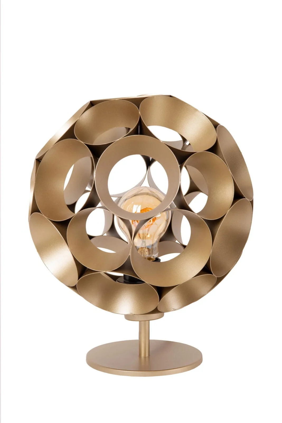 Lucide HANNELORE - Stolnu00e1 lampa - u00d8 25 cm - 1xE27 - Matt Gold / Brass