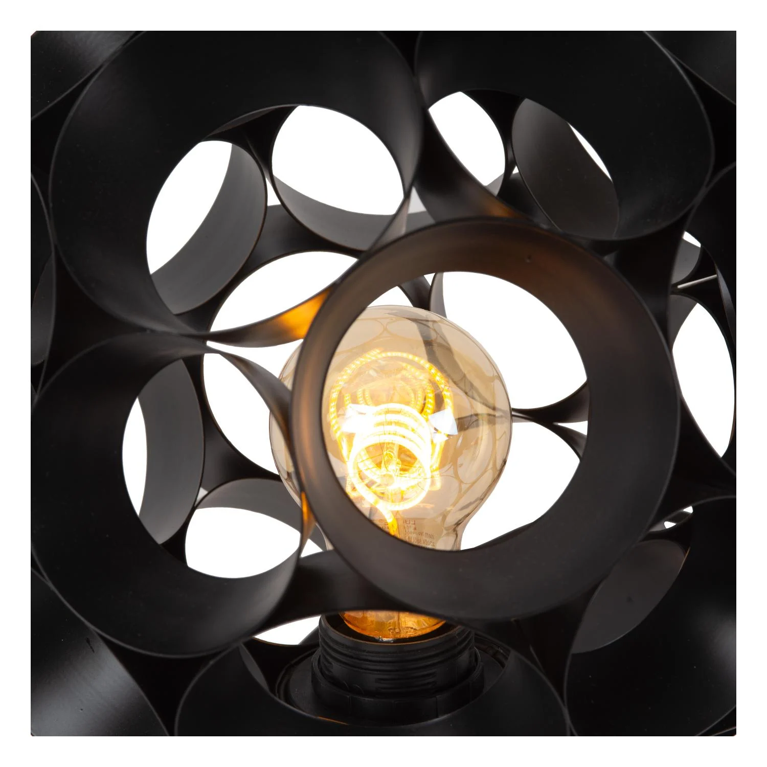 Lucide HANNELORE - Stolnu00e1 lampa - u00d8 25 cm - 1xE27 - u010cierna